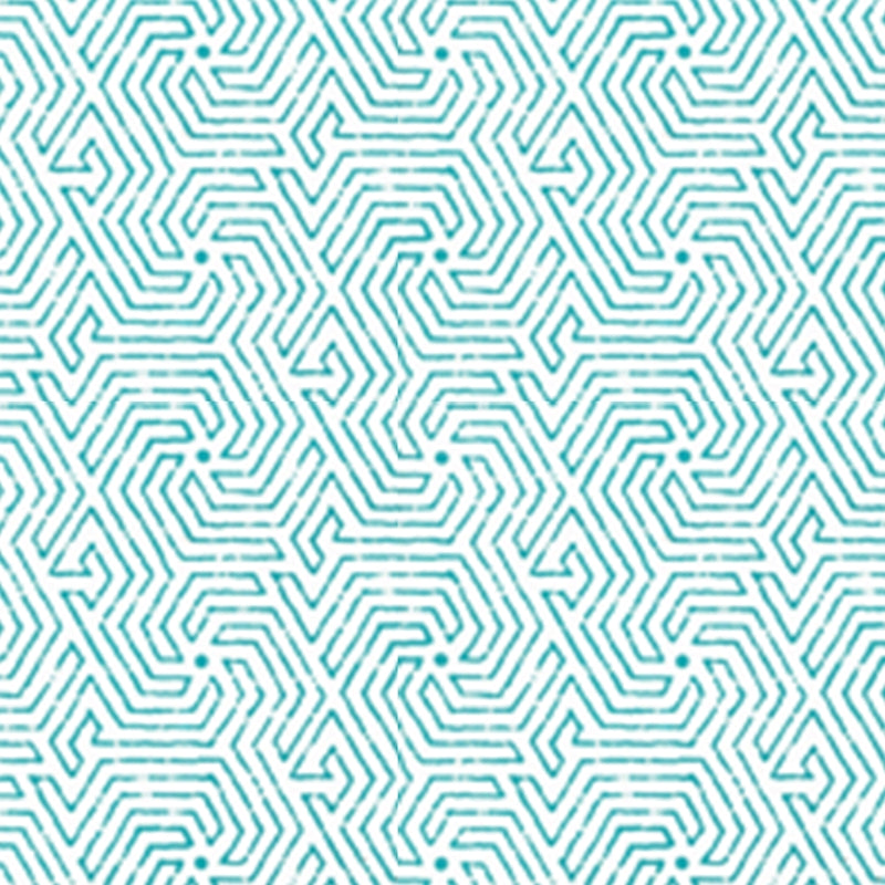 Select 2510-01WP Maze Turquoise by Quadrille Wallpaper