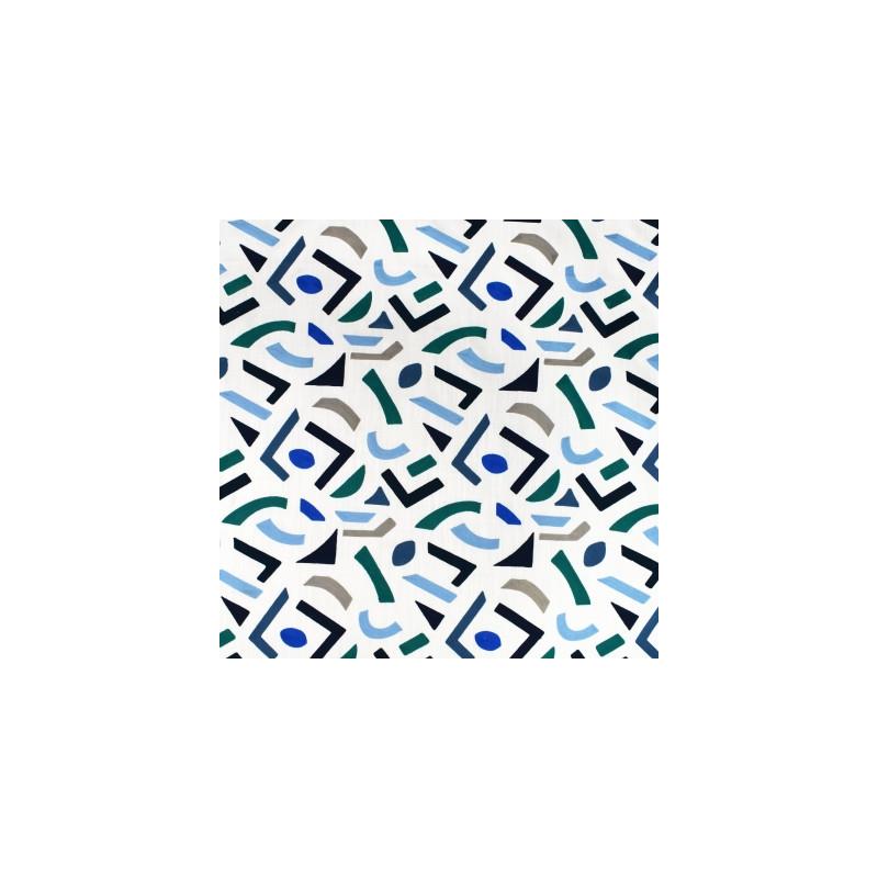 Looking S3400 Horizon Blue Abstract Greenhouse Fabric