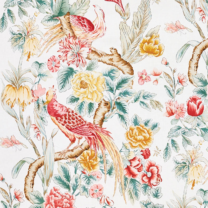 Purchase sample of 178161 Majestic Garden, Rose & Celadon by Schumacher Fabric