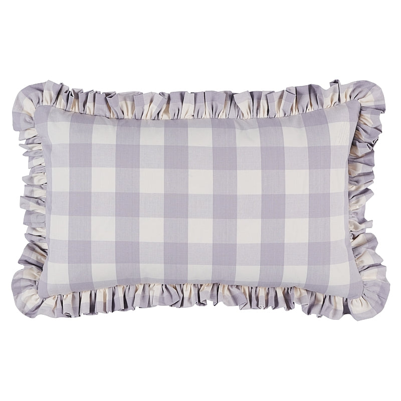 So6304615 | Camden Cotton Check Pillow, Lilac - Schumacher Furniture and Accessories