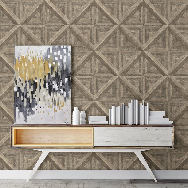 Select 2922-25372 Trilogy Carriage House Brown Geometric Wood Brown A-Street Prints Wallpaper