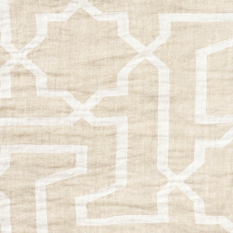 Purchase sample of 75871 Arabesque Maze Sheer, Natural by Schumacher Fabric