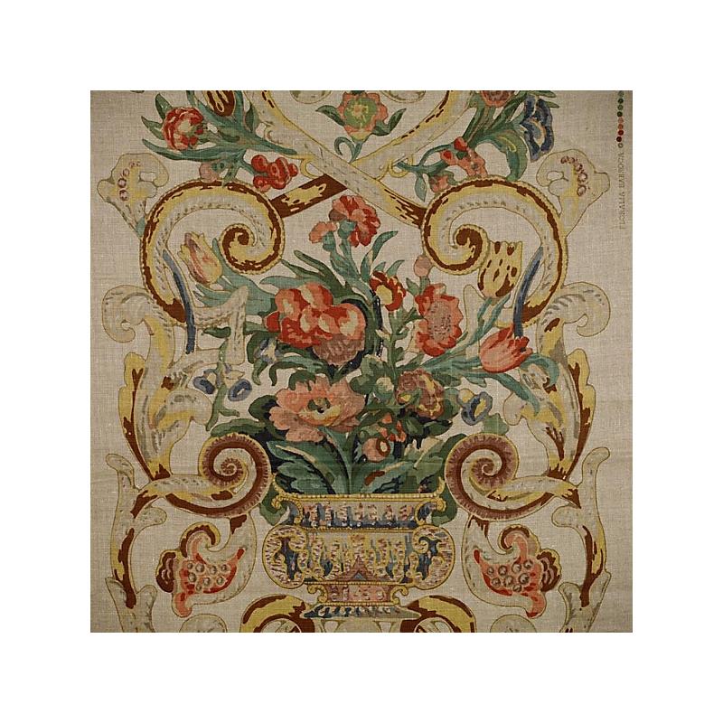 View 16136M-001 Baroque Floral Canvas Multicolor by Scalamandre Fabric