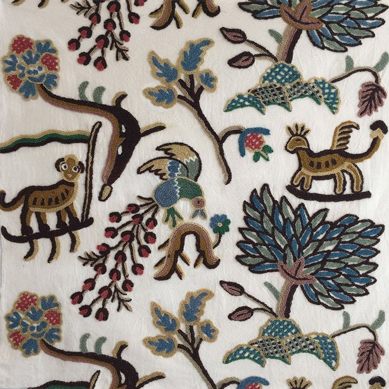 Purchase sample of 3135012 Colonial Crewel, Document by Schumacher Fabric