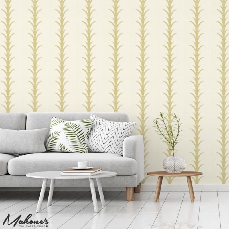 Shop 5006051 Acanthus Stripe Filigree Schumacher Wallpaper