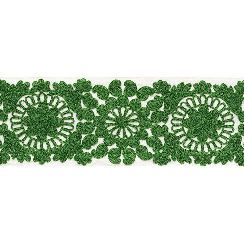 73623 | Joelle Tape, Green - Schumacher Fabric