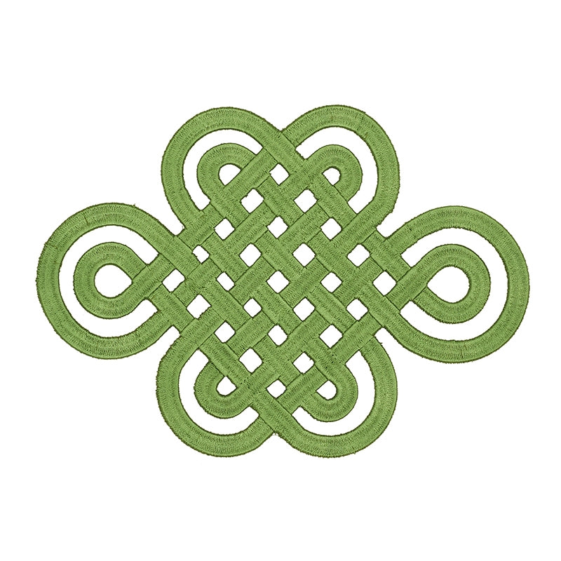 73053 | Good Luck Knot Applique, Jade - Schumacher Fabric