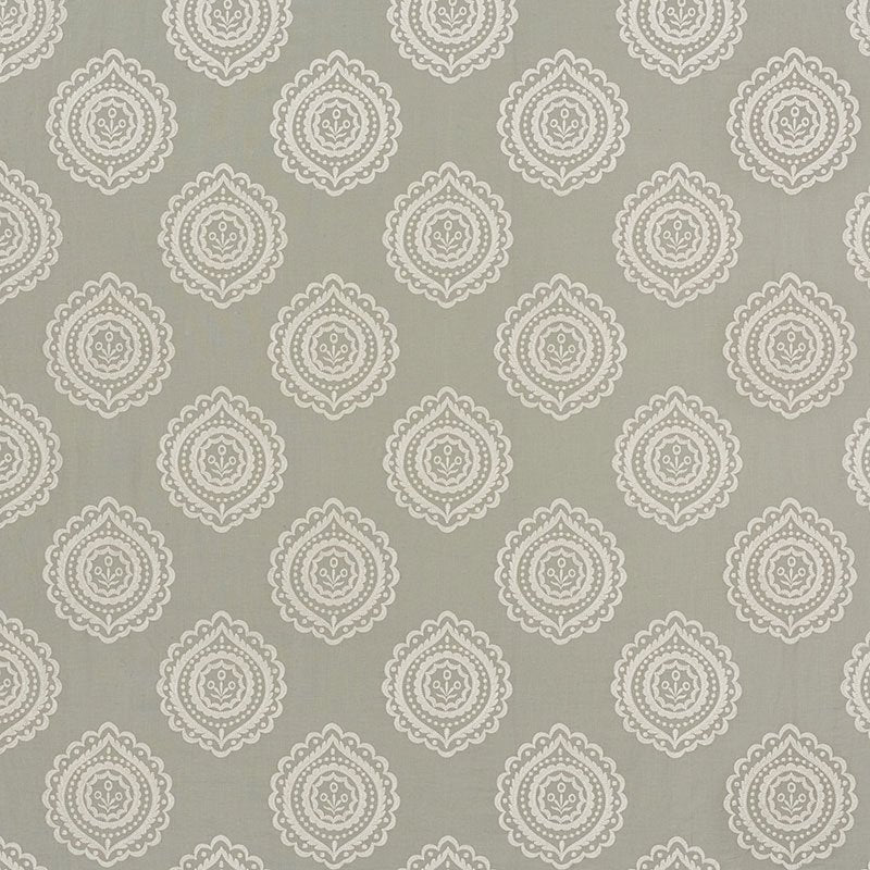 Purchase sample of 70200 Olana Linen Embroidery, Haze by Schumacher Fabric