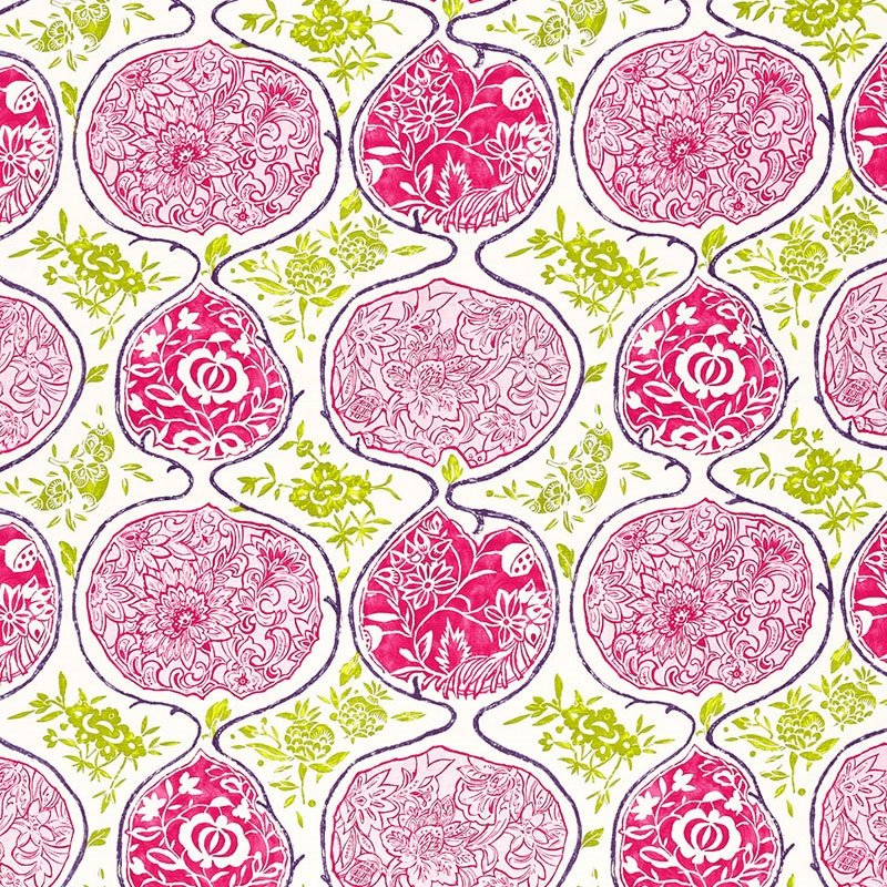Purchase sample of 2620937 Katsugi Fuchsia Chartreuse by Schumacher Fabric