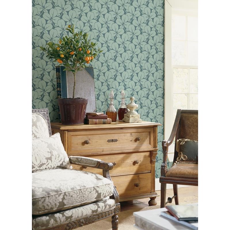 Acquire 2970-26108 Revival Robert Aqua Clover Wallpaper Aqua A-Street Prints Wallpaper