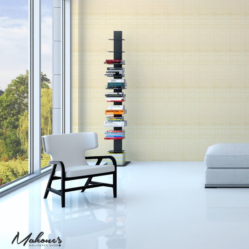 Order 5005780 Brushed Plaid White Gold Schumacher Wallpaper