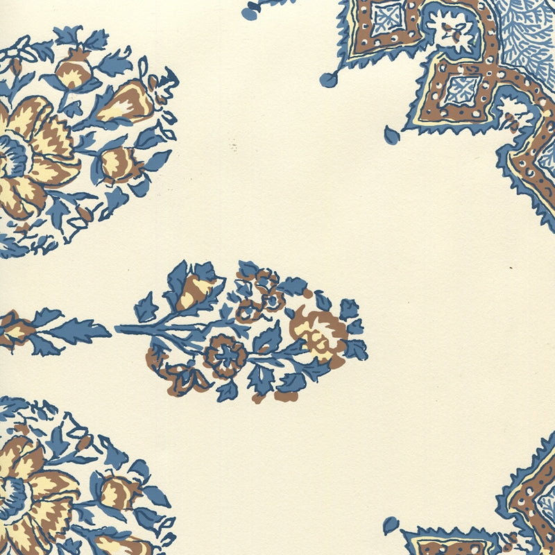 Acquire HC1490W-04WP Persepolis Brown Navy On Off White by Quadrille Wallpaper