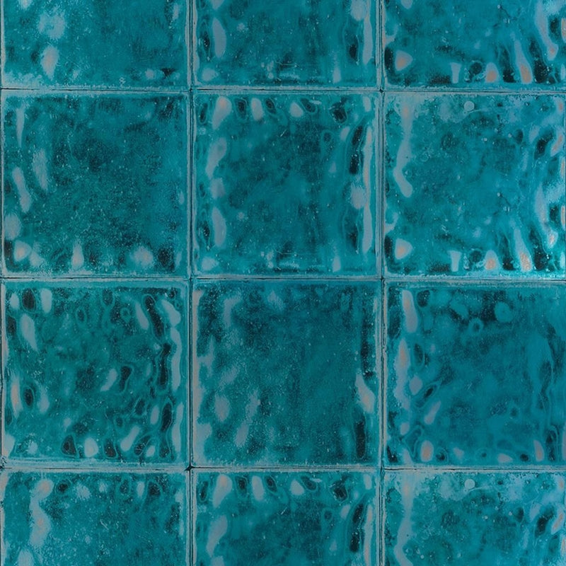 Sample PDG646-02 Aquarelle, Turquoise by Designer Guild Wallpaper