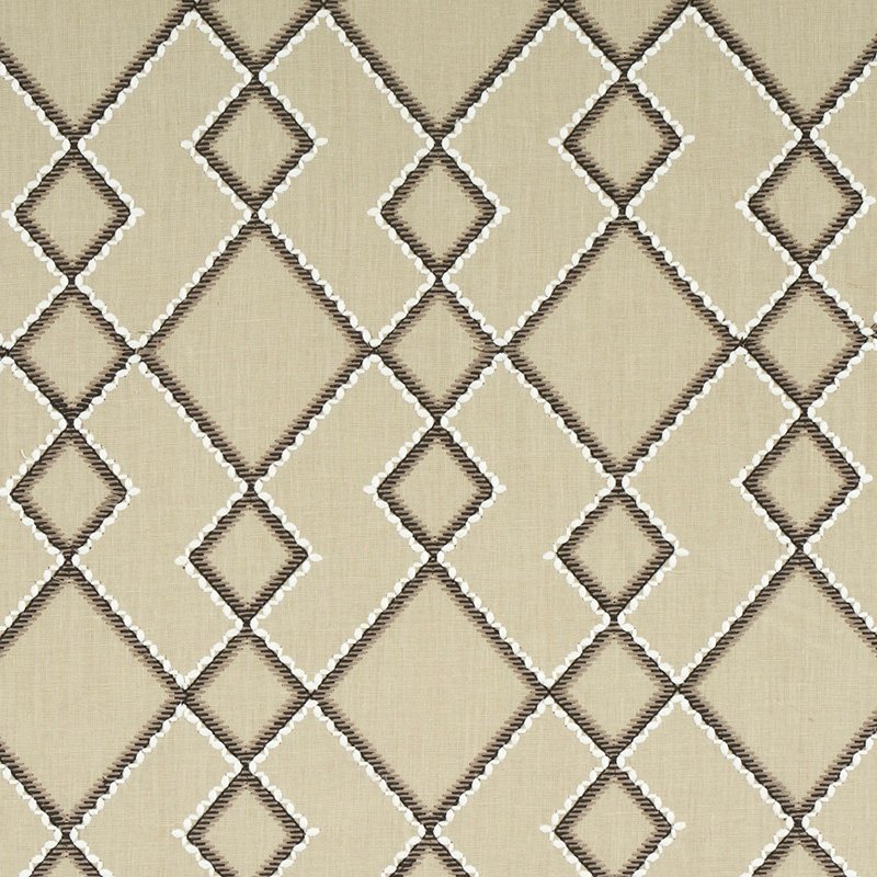 Purchase sample of 75892 Branson Embroidery, Taupe by Schumacher Fabric