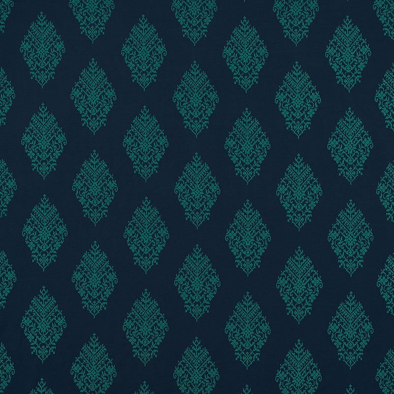 Purchase sample of 70223 Zinda Embroidery, Aegean by Schumacher Fabric