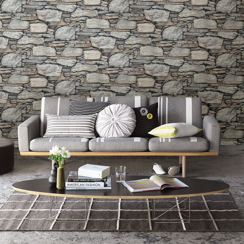 Select 2922-22304 Trilogy Cesar Grey Stone Wall Grey A-Street Prints Wallpaper