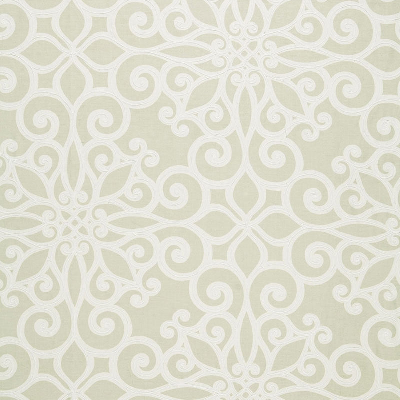 Purchase sample of 174561 Rosegate Embroidered Print, Flax by Schumacher Fabric