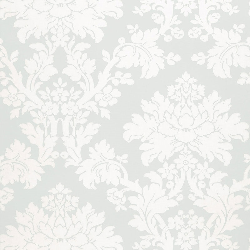 View 5004463 Tierni Damask Robin'S Egg Schumacher Wallpaper