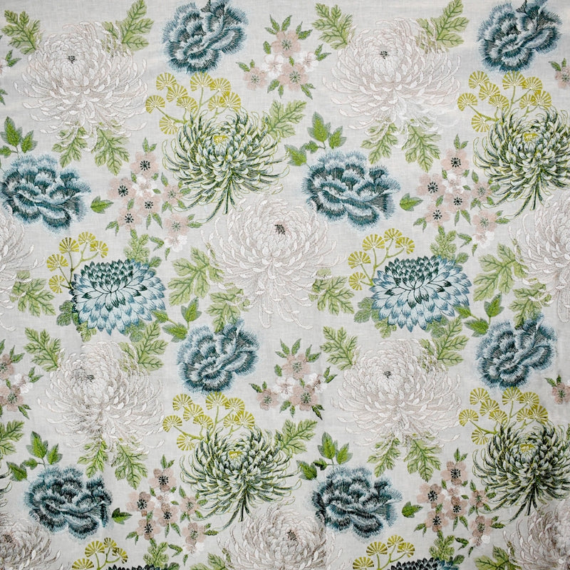 View S5072 Aquarius Floral Blue Greenhouse Fabric
