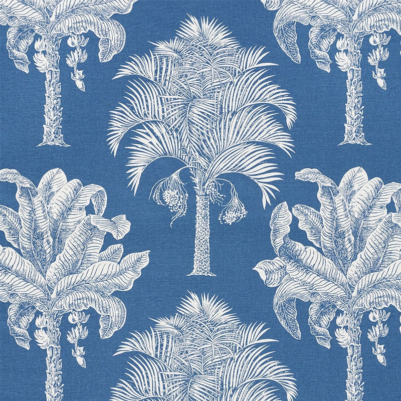 Purchase sample of 178002 Grand Palms, Blue by Schumacher Fabric