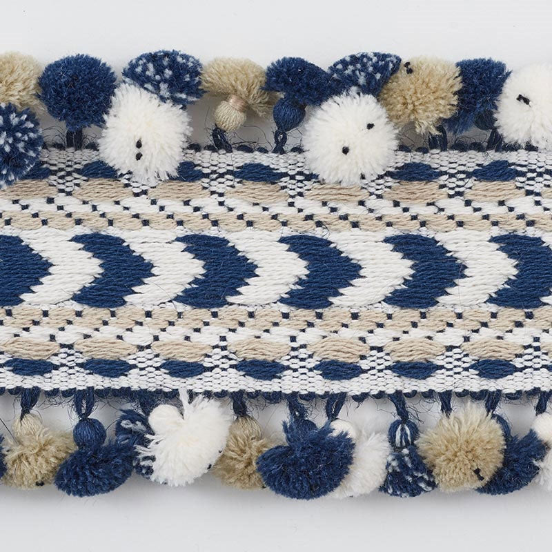 75653 | Maracana Pom, Navy - Schumacher Fabric