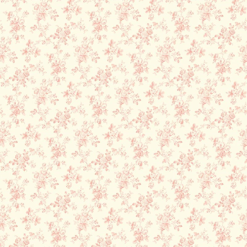 Floral Stripe Wallpaper in Soft Pink MM51501 by Wallquest