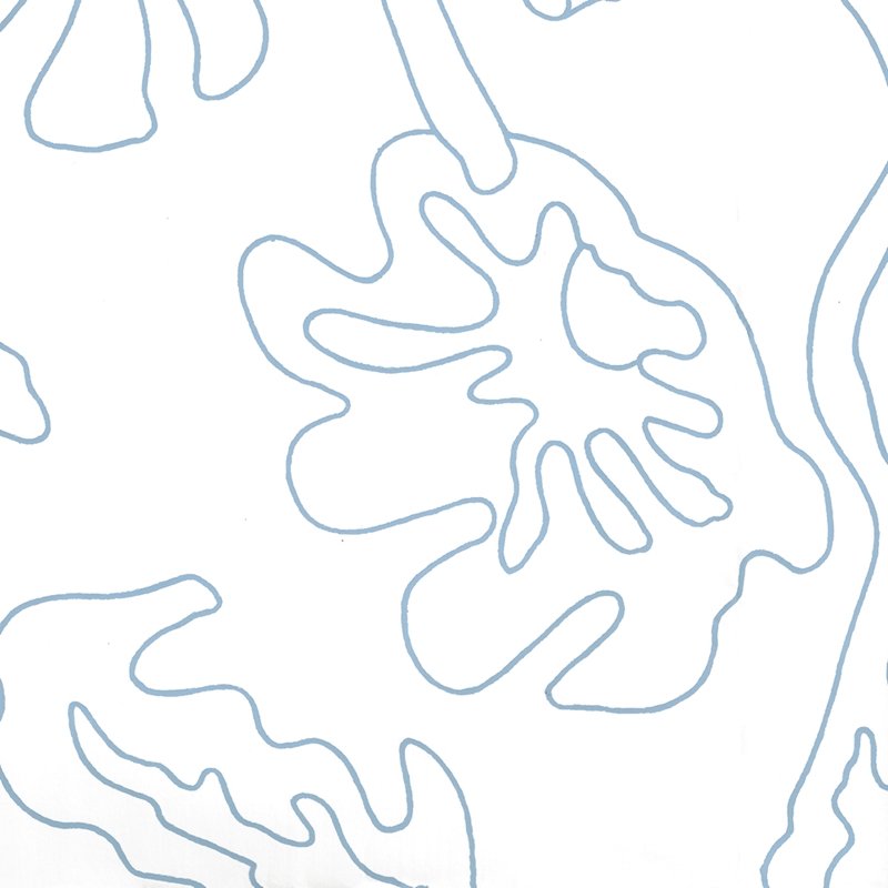 Shop AP804L-15 Potalla Outline French Blue White by Quadrille Wallpaper