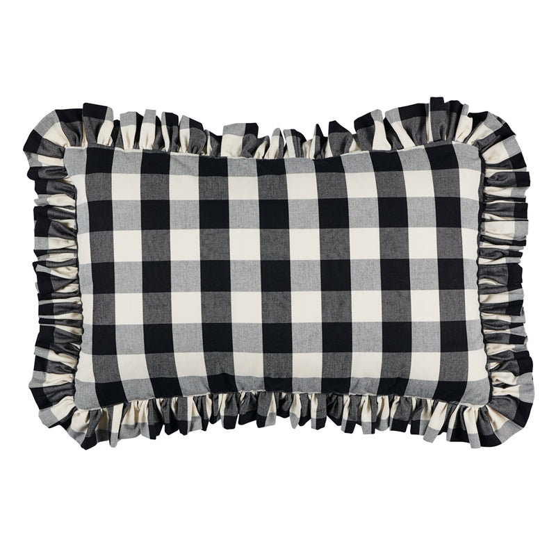 So6304415 | Camden Cotton Check Pillow, Black and White - Schumacher Furniture and Accessories