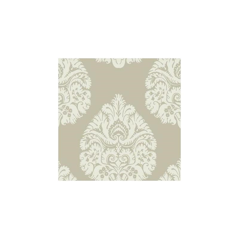 Sample - KT2142 Ronald Redding 24 Karat, Teardrop Damask Wallpaper Beige by Ronald Redding