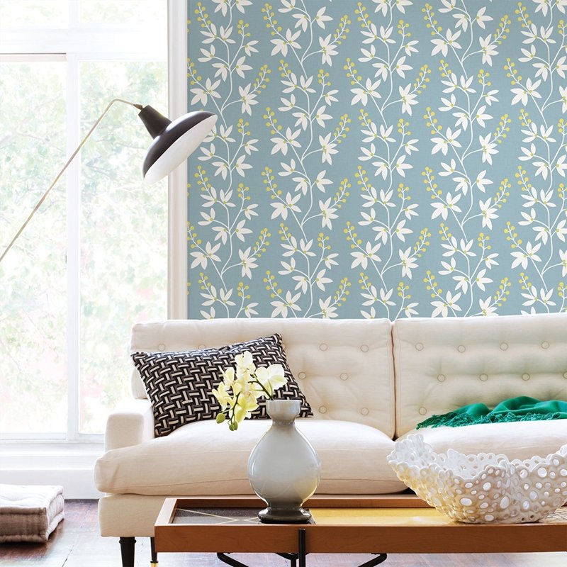 Shop 2901-25442 Perennial Linnea Elsa Light Blue Botanical Trail A Street Prints Wallpaper