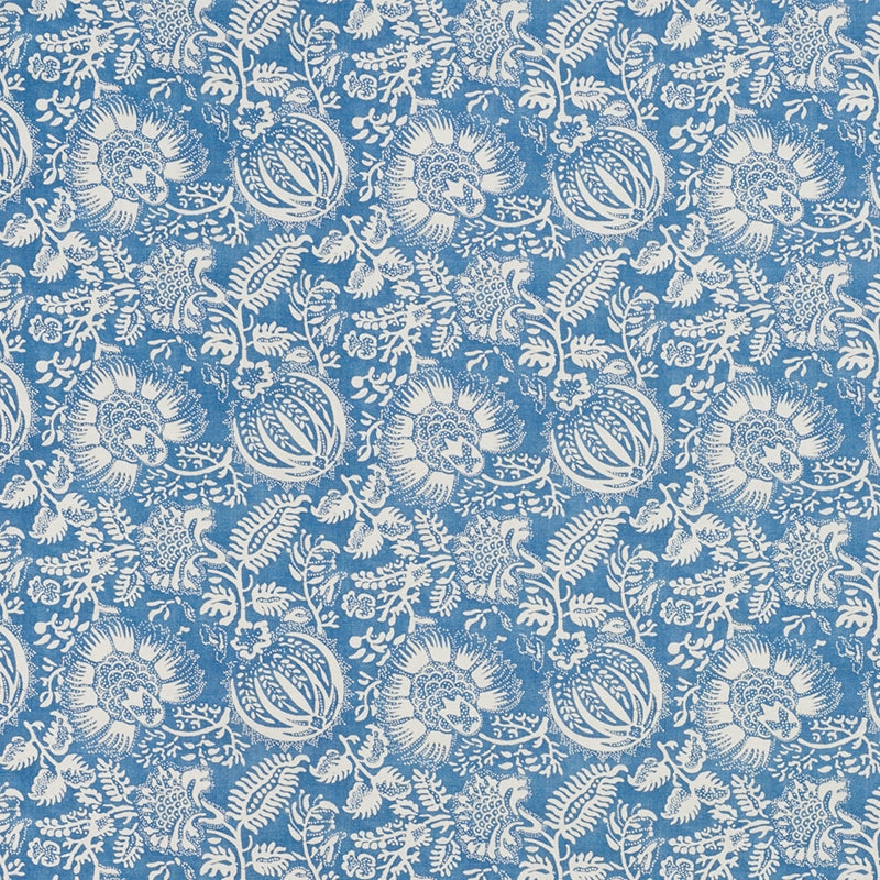 Purchase sample of 177690 Pomegranate Print, Indigo by Schumacher Fabric