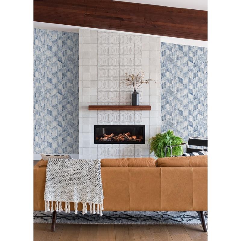 Find 2975-26215 Scott Living II Demi Indigo Distressed Indigo A-Street Prints Wallpaper