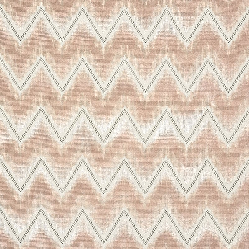 Purchase sample of 72840 Chevron Velvet, Blush by Schumacher Fabric
