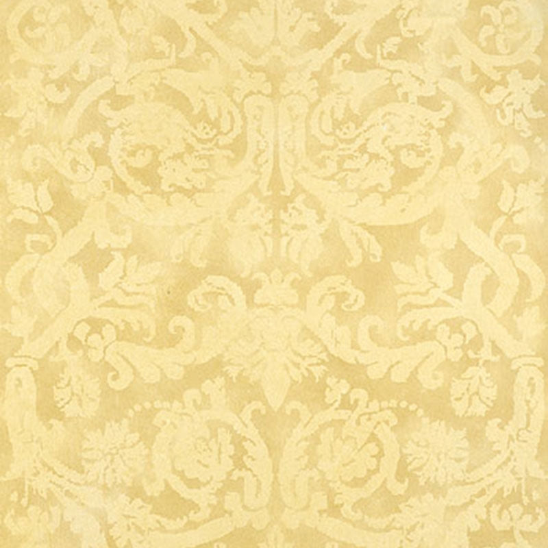 Buy 529111 Pontine Damask Soft Gold Schumacher Wallpaper