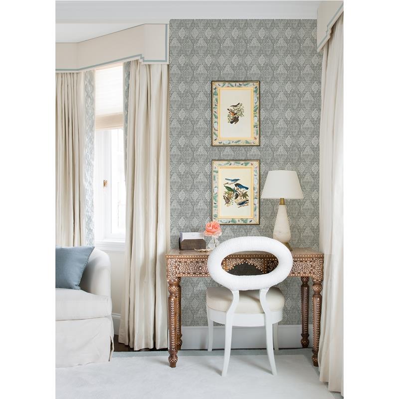 Acquire 4081-26322 Happy Grady Grey Dotted Geometric Grey A-Street Prints Wallpaper