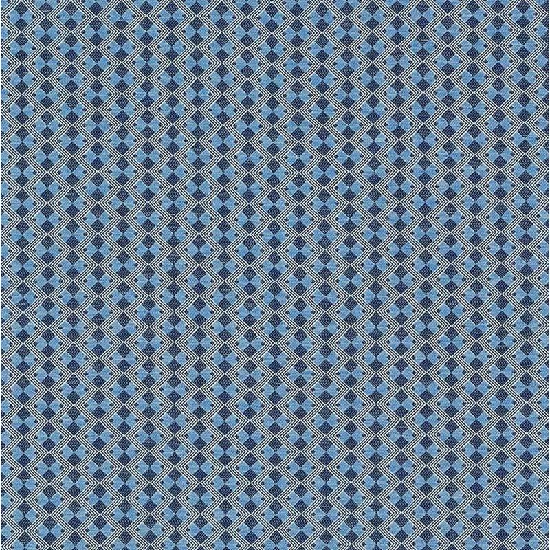 Purchase sample of 69872 Huxley, Tile Blue by Schumacher Fabric