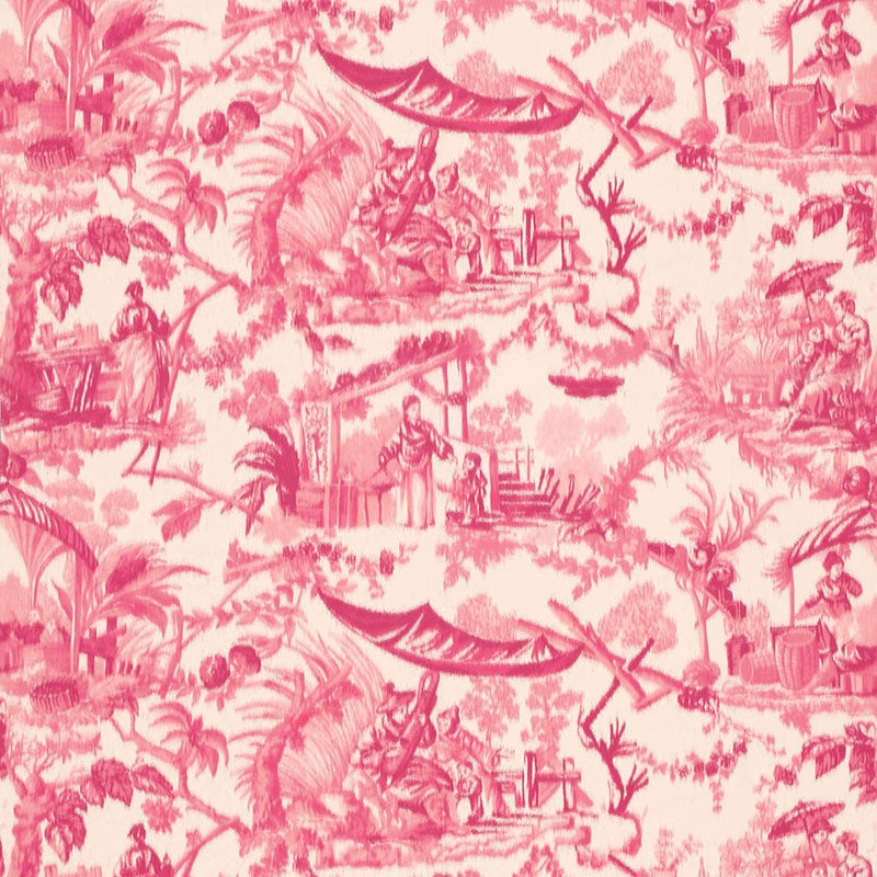 Purchase sample of 175100 Pavillon Chinois, Peony by Schumacher Fabric