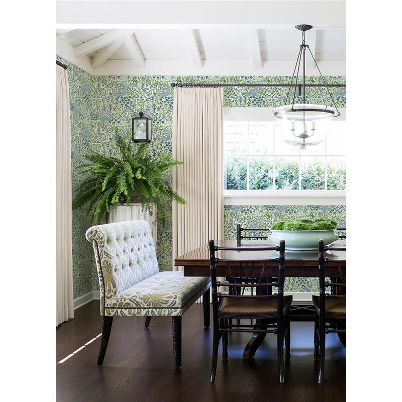 View 4081-26347 Happy Chilton Teal Wildflowers Teal A-Street Prints Wallpaper