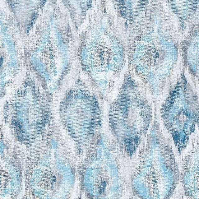 Find 2809-SH01104 Geo Blues Ogee Wallpaper by Advantage