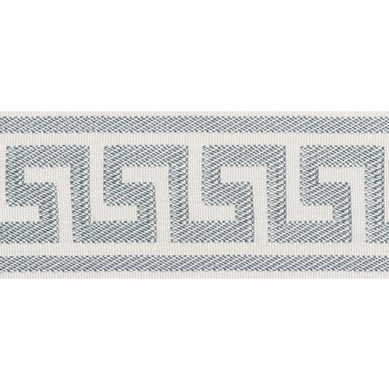 74701 | Etienne Silk Greek Key, Cloud - Schumacher Fabric