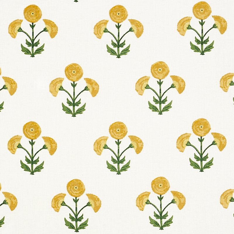Purchase sample of 179671 Saranda Flower, Marigold by Schumacher Fabric