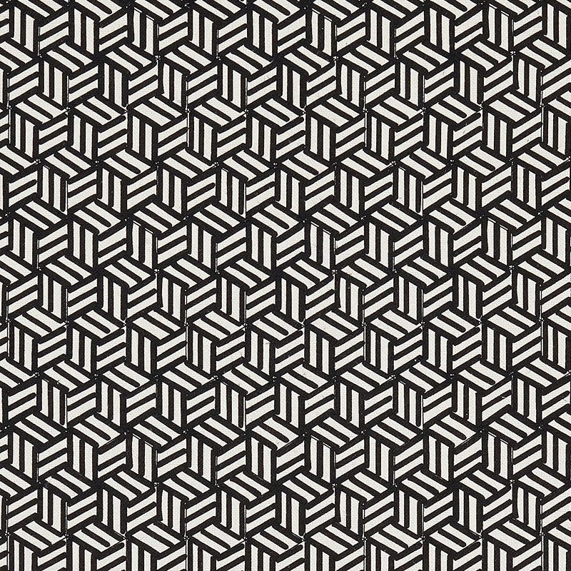 Purchase sample of 176043 Tumbling Blocks, Black by Schumacher Fabric