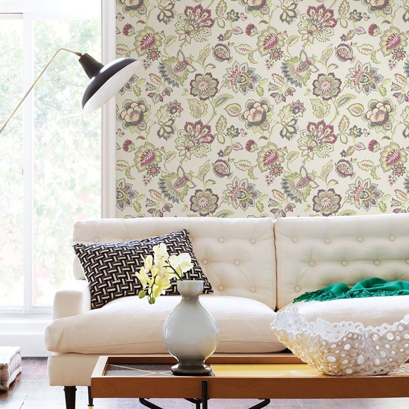 Purchase 2901-87513 Perennial Corona Green Jacobean A Street Prints Wallpaper