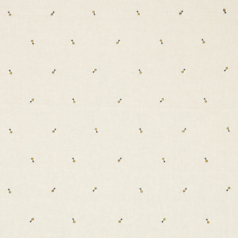 Purchase sample of 78420 Honey Bee Embroidery, Natural by Schumacher Fabric