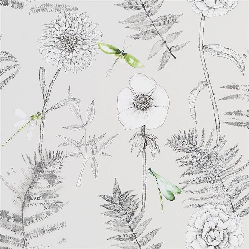Sample PDG1022-02 Acanthus Graphite by Designer Guild Wallpaper