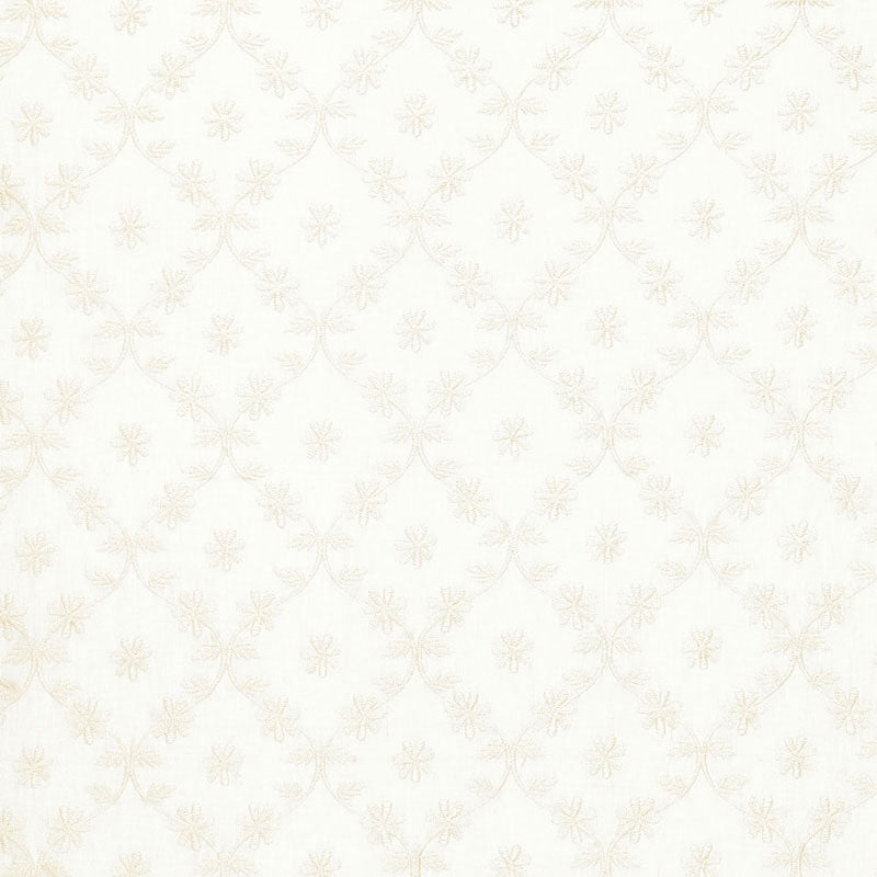 Purchase sample of 67620 Cellini Embroidery, Ivory by Schumacher Fabric