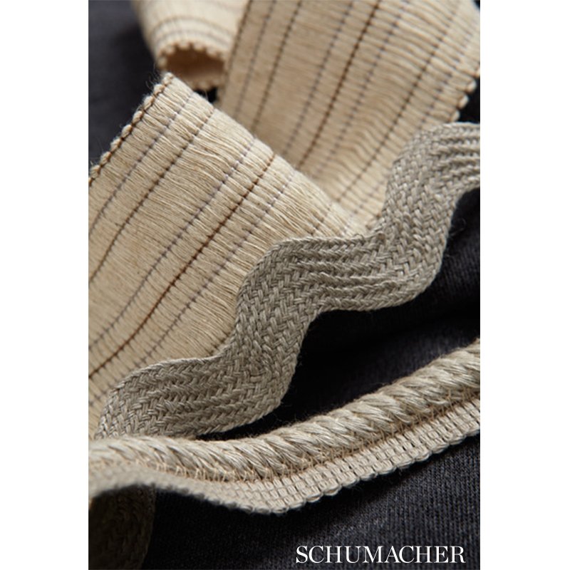 65411 Edmond Linen Lipcord Greige by Schumacher 1,65411 Edmond Linen Lipcord Greige by Schumacher 2