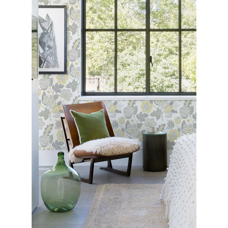 Purchase 4081-26341 Happy Jana Light Grey Jacobean Light Grey A-Street Prints Wallpaper