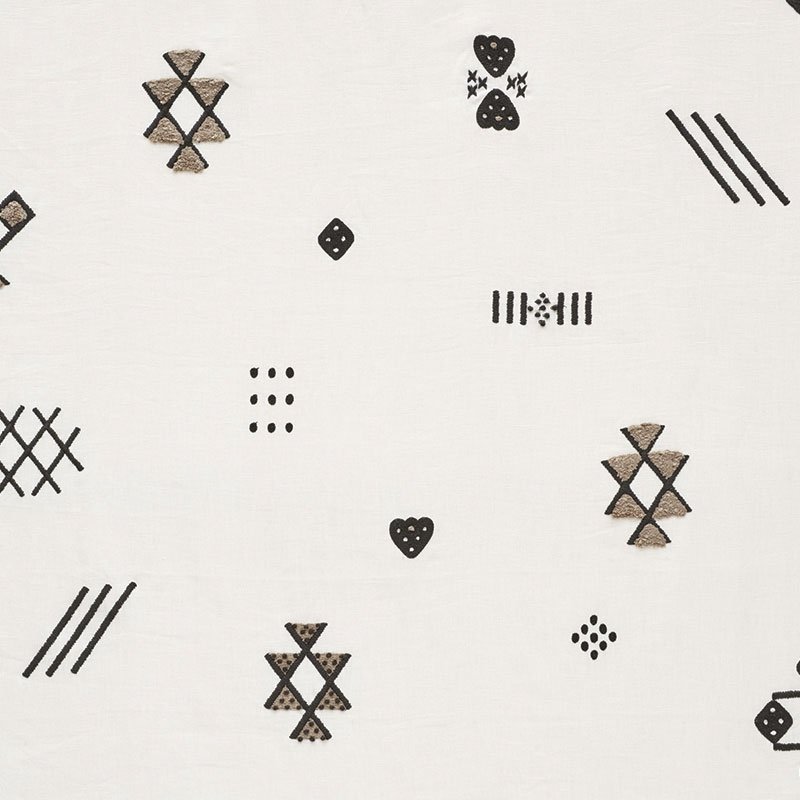 Purchase sample of 73670 Samsun Embroidery, Carbon by Schumacher Fabric