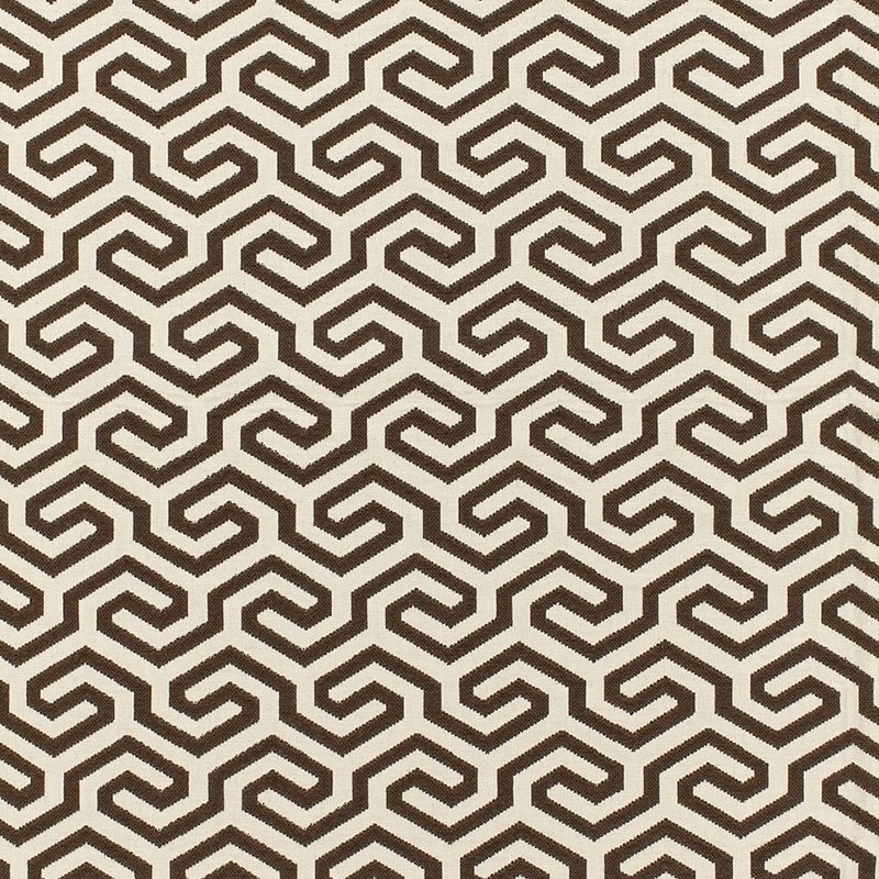 Purchase sample of 66885 Ming Fret, Chocolate by Schumacher Fabric